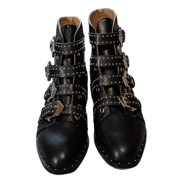 Studded Black Ankle Boots - Picture 8 of 12